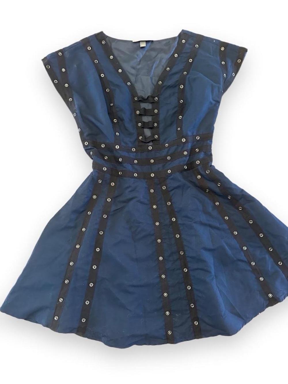 Zac Posen for Target Blue Mini Dress with Black Snap tape - L